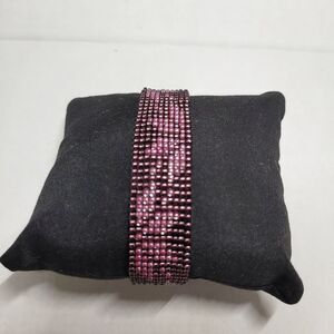 *Sale* Loom Beaded Bracelet Purple & Pink